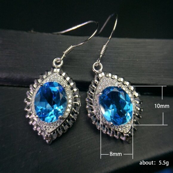 💥   925 Silver Plated Round Flower CZ Stud Earrings For Women, FB16FA1158 - Picture 4 of 4